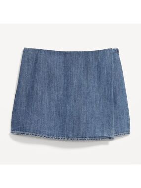 4X • Old Navy • High-Waisted Faux-Wrap Jean Mini Skort